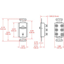 RDL DS-AVMB2 Video Decora Jack Panel - Stainless - DB15 to BNC, Mini