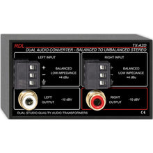 RDL TX-A2D Dual Audio Converter – Balanced to Unbalanced -Terminals, dual-RCA