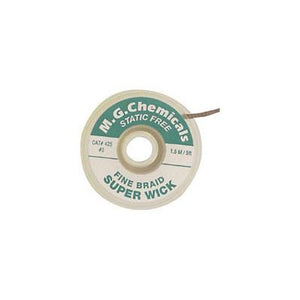 MG Chemicals 425 Super Wick - 5 foot Spool Green Static Free Fine Braid Copper Desoldering Braid