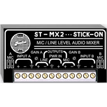 RDL ST-MX2 Channel Microphone and Line Level Mini Audio Mixer - Stick-On Design
