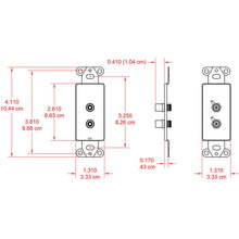 RDL DS-PHN2 Dual Phono Jacks on D Plate  - Solder type - Stainless Steel