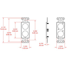 RDL DS-D2 Double plate for standard and specialty connectors - Stainless