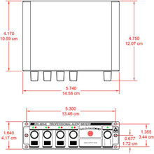 RDL RU-MX4L Pro 4 Input Line Mixer - Mic and Line Out