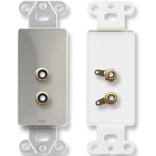 RDL DS-PHN2C Dual Phono Jacks on D Plate  - Solder type - Stainless Steel