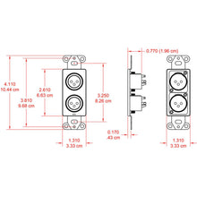 RDL DS-XLR2F Dual XLR 3-pin Female Jacks on D Plate - Solder type - Stainless Steel