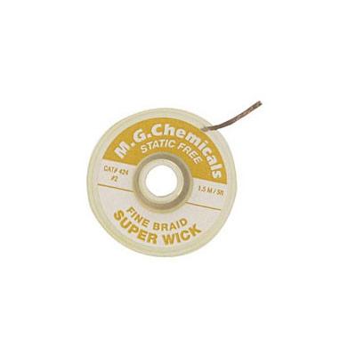 MG Chemicals 424 Super Wick - 5 foot Spool Yellow Static Free Fine Braid Copper Desoldering Braid