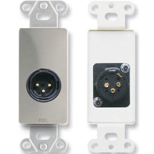 RDL DS-XLR3MC XLR 3-pin Male Jack on D Plate - Solder type - Stainless Steel